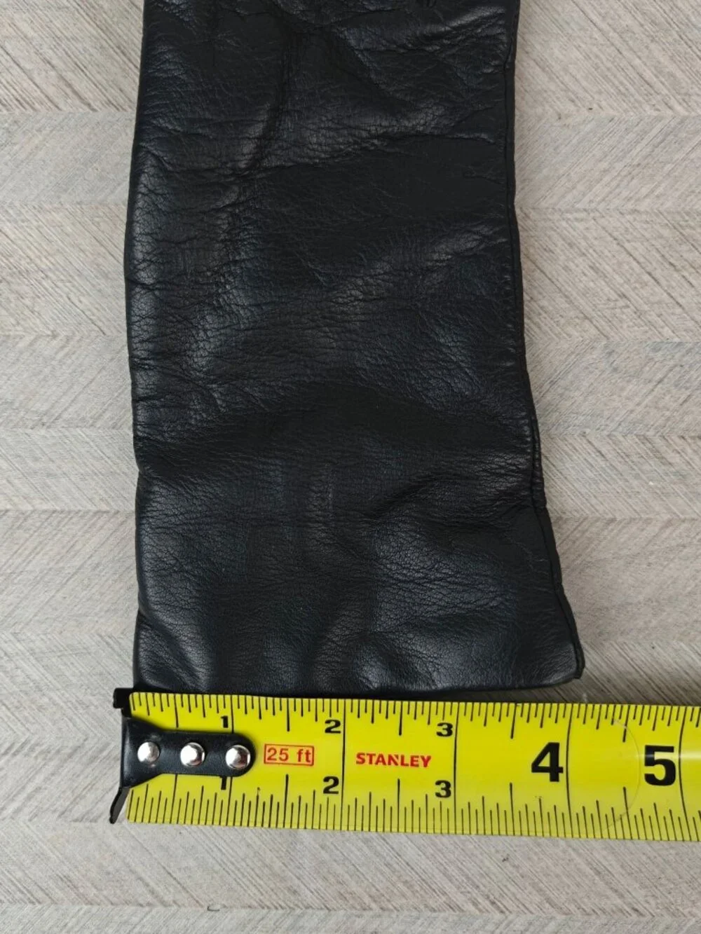 Vintage Genuine Leather Women's Black Gloves 6.5 Size Cashmere Lined Warm Winter